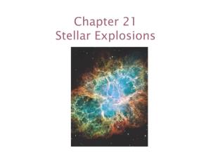 Chapter 21 Stellar Explosions Units of Chapter 21