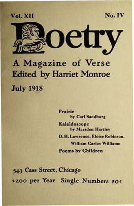 A Magazine of Verse Edited by Harriet Monroe July 1918