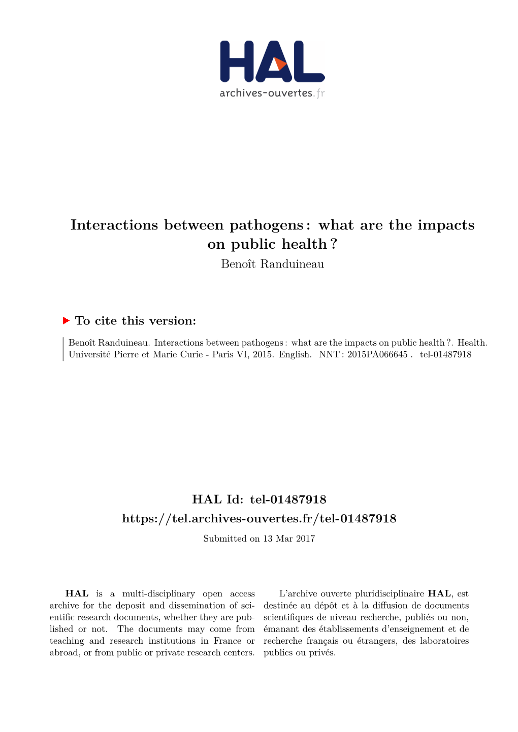 Interactions Between Pathogens: What Are the Impacts on Public Health?