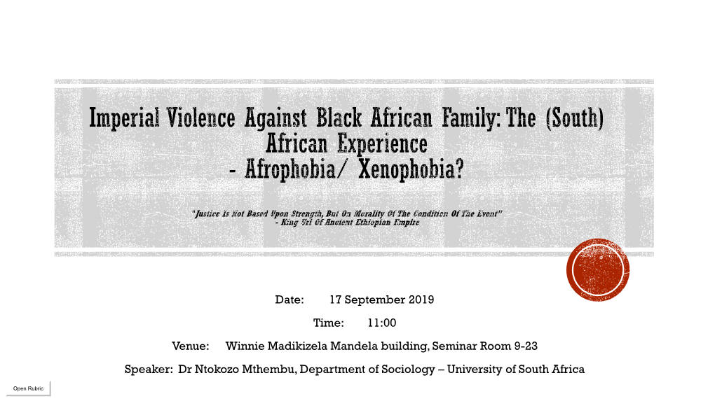 Imperial Violence Against Black African Family