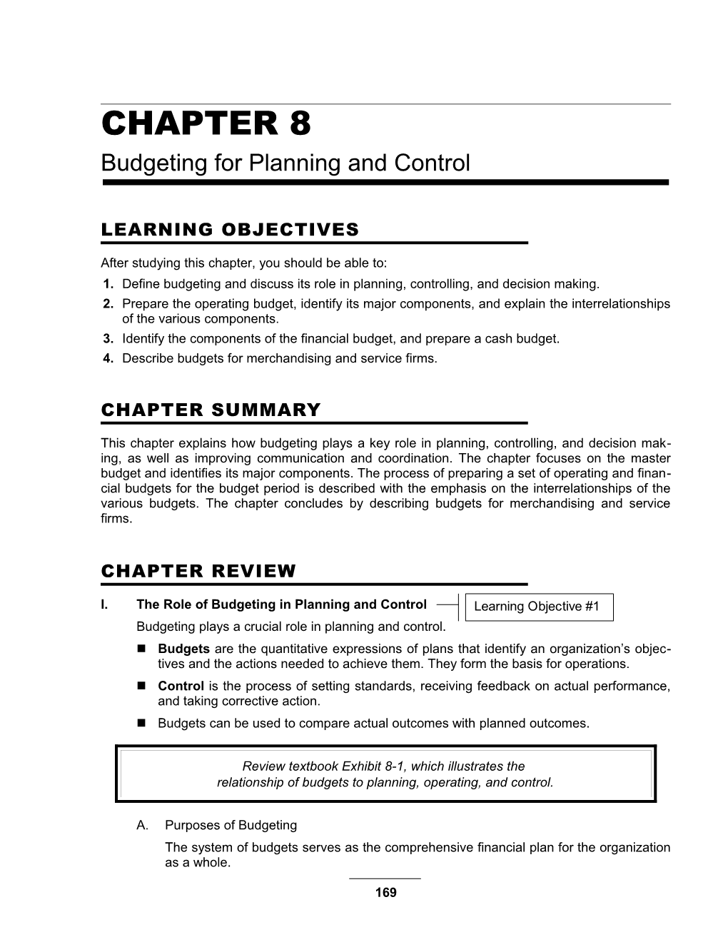 Budgeting For Planning And Control