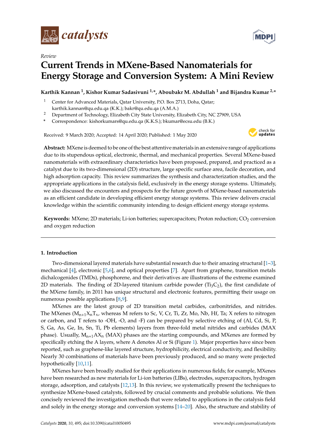 Current Trends in Mxene-Based Nanomaterials for Energy Storage and Conversion System: a Mini Review