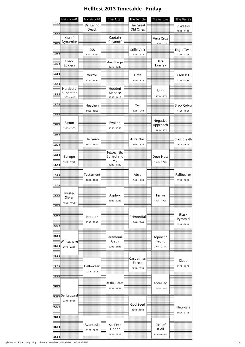 Hellfest 2013 Timetable - Friday