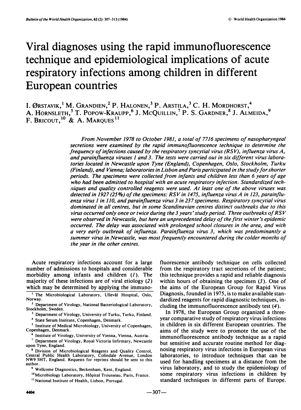 Viral Diagnoses Using the Rapid Immunofluorescence