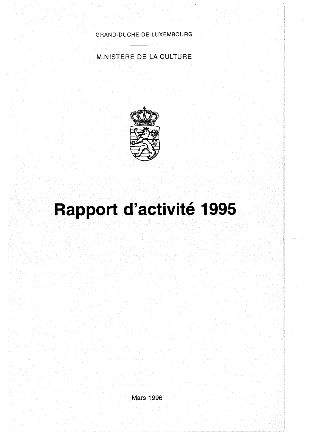 Rapport D'activité 1995