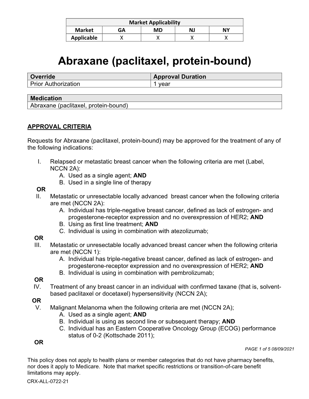 Abraxane (Paclitaxel, Protein-Bound)