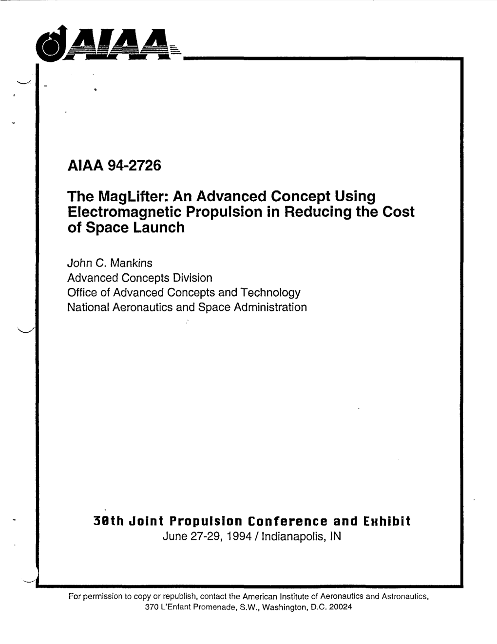 The Maglifter: an Advanced Concept Using Electromagnetic Propulsion in Reducing the Cost of Space Launch