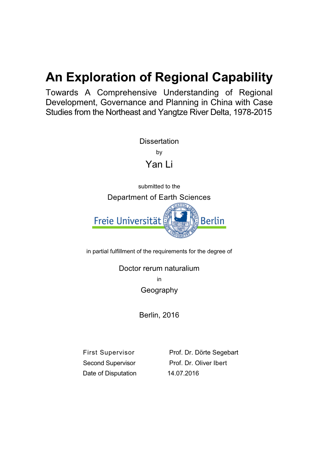 An Exploration of Regional Capability