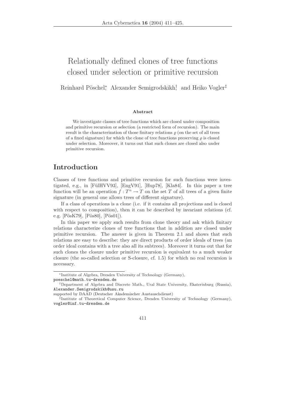 Relationally Defined Clones of Tree Functions Closed Under Selection Or