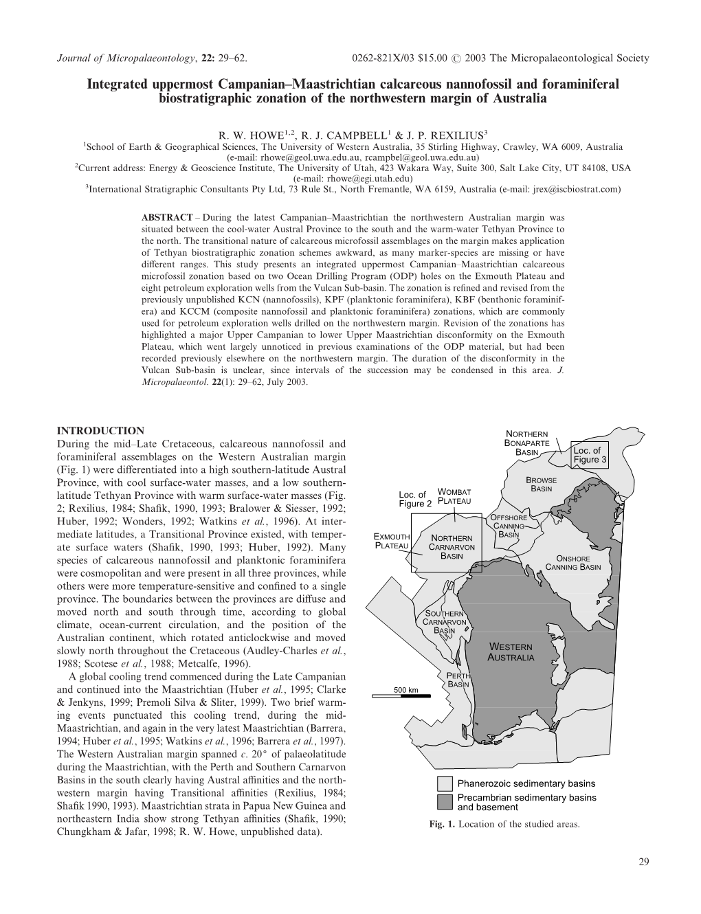 Integrated Uppermost Campanian–Maastrichtian Calcareous Nannofossil and Foraminiferal Biostratigraphic Zonation of the Northwestern Margin of Australia