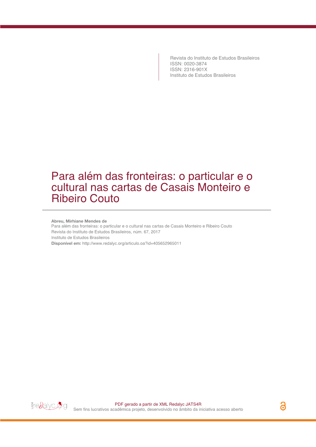 O Particular E O Cultural Nas Cartas De Casais Monteiro E Ribeiro Couto