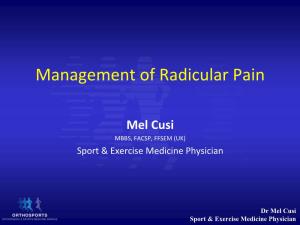 Management of Radicular Pain