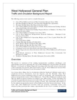 West Hollywood General Plan Traffic and Circulation Background Report