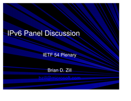 Ipv6 Panel Discussion