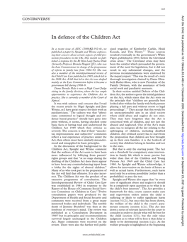 In Defence of the Children Act