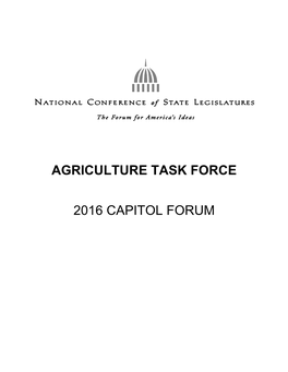 Agriculture Task Force 2016 Capitol Forum