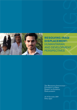 Resolving Iraqi Displacement: Humanitarian and Development Perspectives