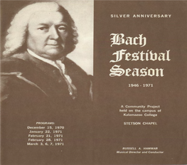 1971 Bach Festival Program