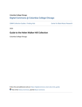 Guide to the Helen Walker Hill Collection