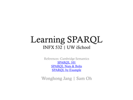 SPARQL INFX 532 | UW Ischool