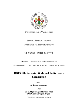 HDFS File Formats: Study and Performance Comparison