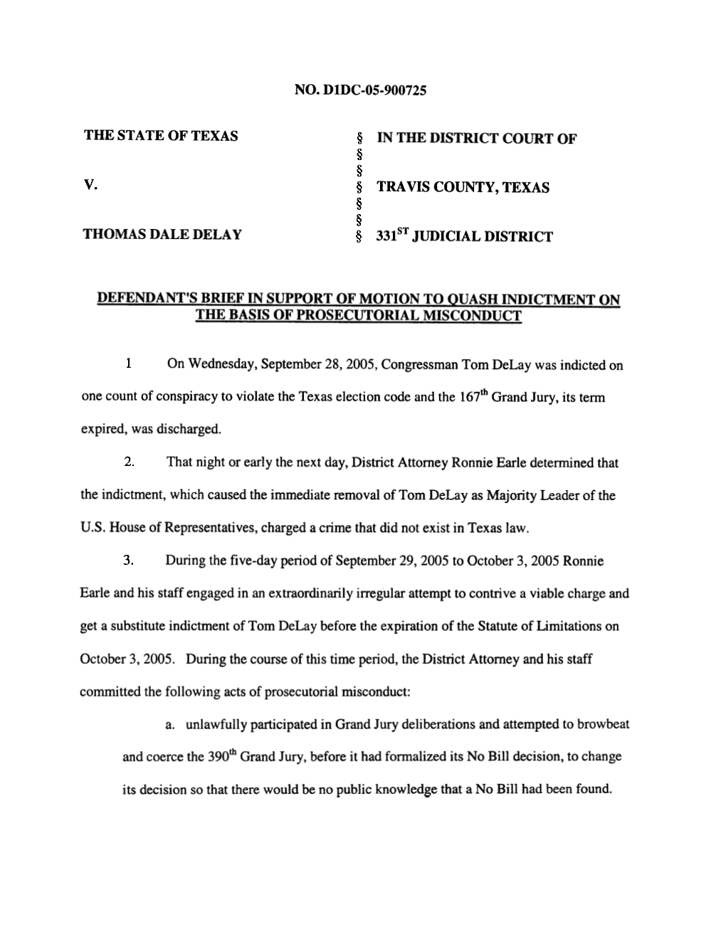 To View the Brief in Support of Motion to Quash Indictment (Pdf)