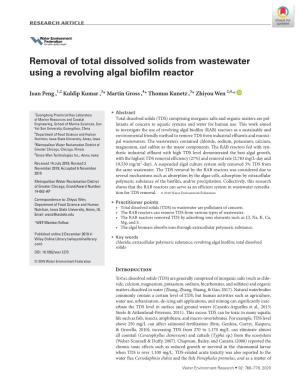 Removal of Total Dissolved Solids from Wastewater Using a Revolving Algal Biofilm Reactor