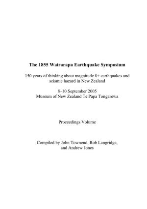 The 1855 Wairarapa Earthquake Symposium