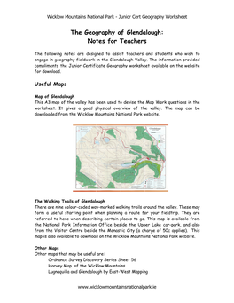 The Geography of Glendalough: Notes for Teachers