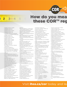How Do You Measure up Against COR™ Registered Firms
