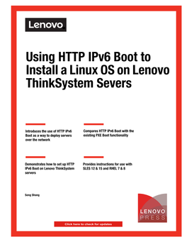 Using HTTP Ipv6 Boot to Install a Linux OS on Lenovo Thinksystem Severs