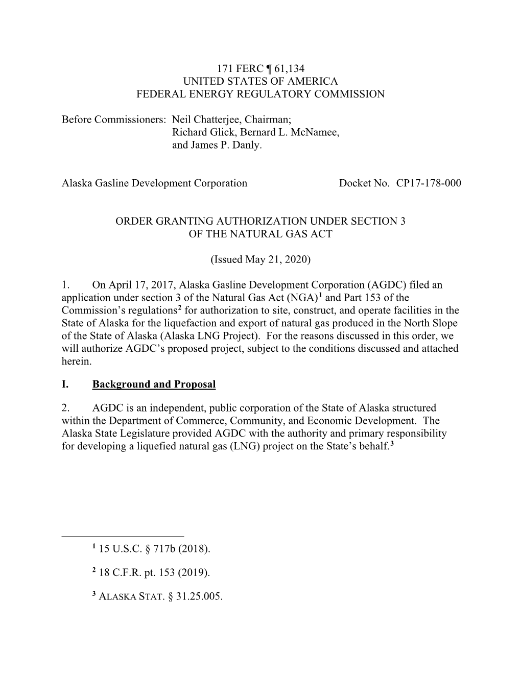 171 Ferc ¶ 61,134 United States of America Federal Energy Regulatory Commission