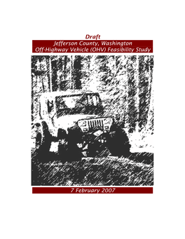 Draft Jefferson County, Washington Off-Highway Vehicle (OHV) Feasibility Study