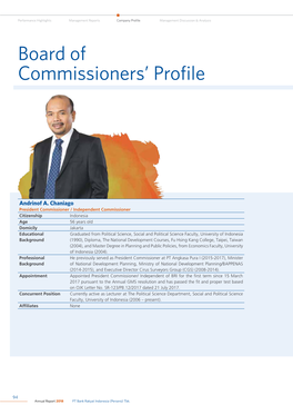 Board of Commissioners' Profile