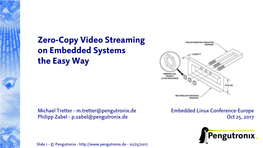 Zero-Copy Video Streaming on Embedded Systems the Easy Way