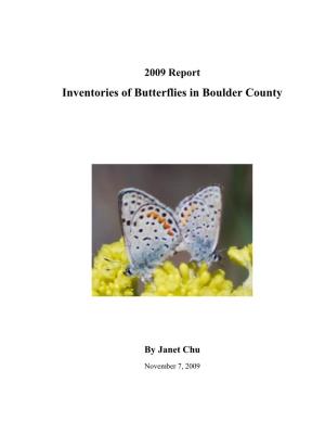 Inventories of Butterflies 2009