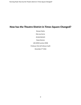 How Has the Theatre District in Times Square Changed?