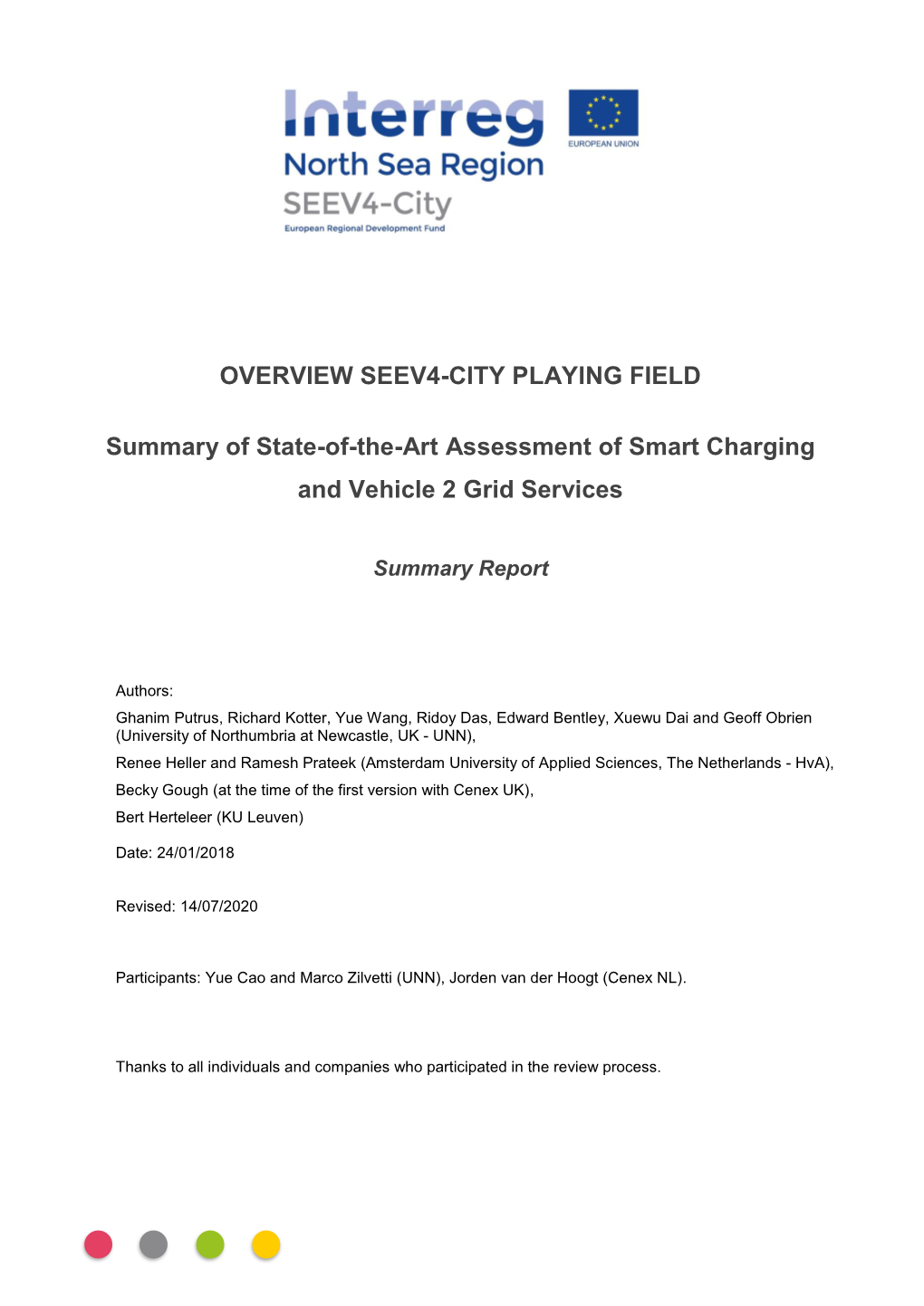 Summary of State-Of-The-Art Assessment of Smart Charging and Vehicle 2 Grid Services