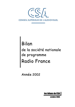 Bilan Radio France
