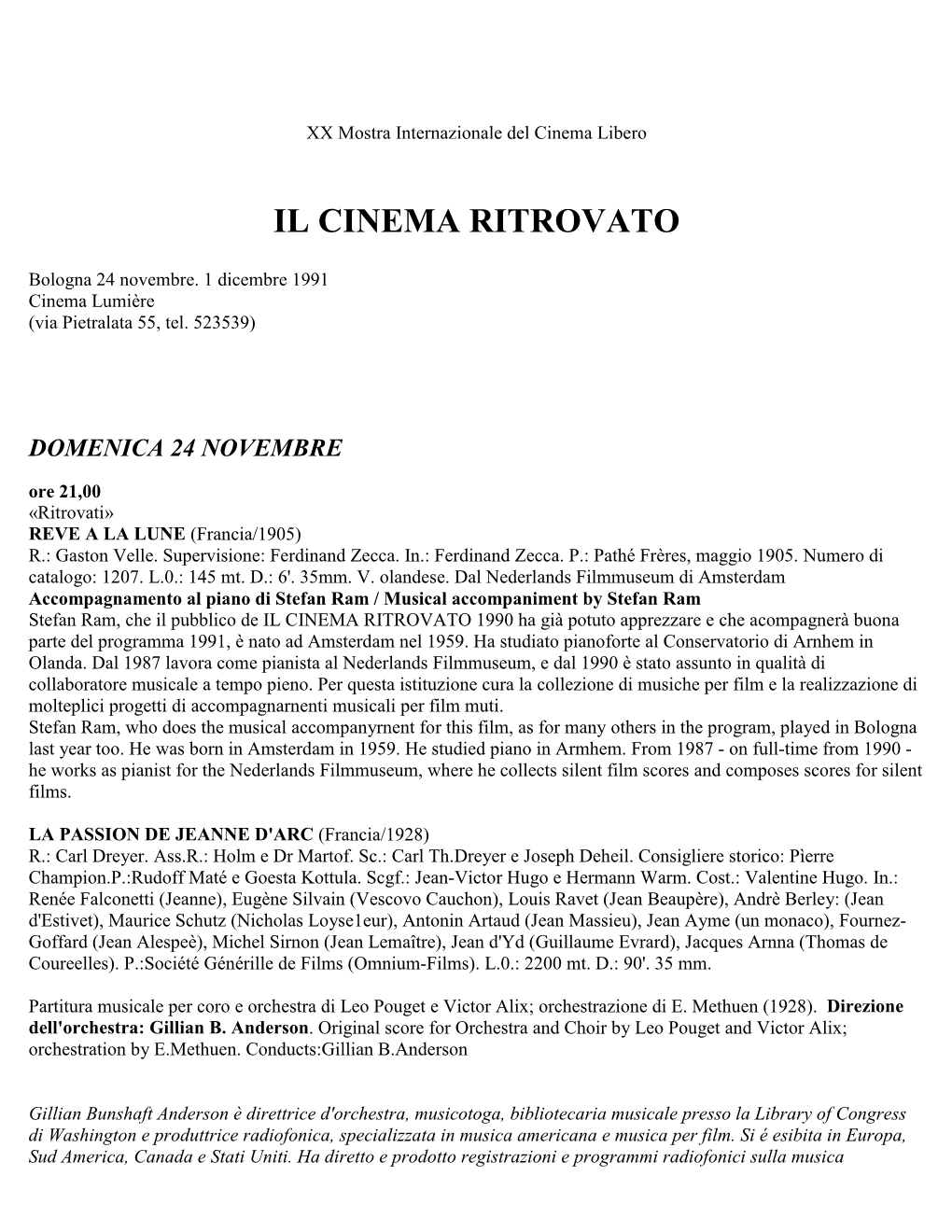 Il Cinema Ritrovato