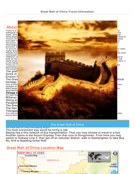 Great Wall of China Travel Information