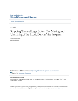 The Making and Unmaking of the Exotic Dancer Visa Program
