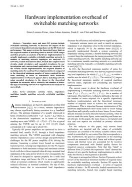 Hardware Implementation Overhead of Switchable Matching Networks