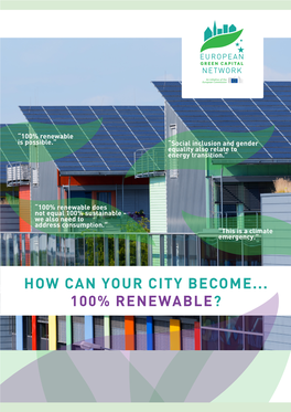 How Can Your City Become... 100% Renewable? Toolkit: How Can Your City Become