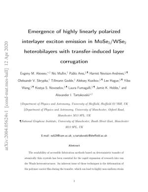 Emergence of Highly Linearly Polarized Interlayer Exciton Emission in Mose2/Wse2 Heterobilayers with Transfer-Induced Layer Corr