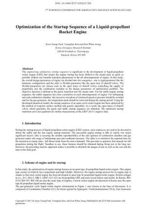 Optimization of the Startup Sequence of a Liquid-Propellant Rocket Engine