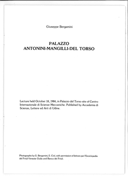 PALAZZO Antoninl-Mangilll-DEL TORSO