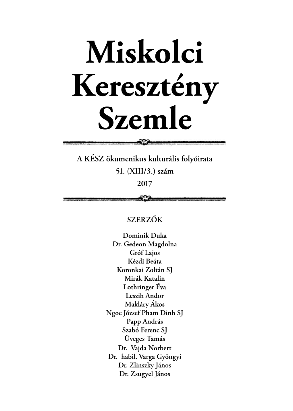 Keresztény Szemle 2017 3 Szám