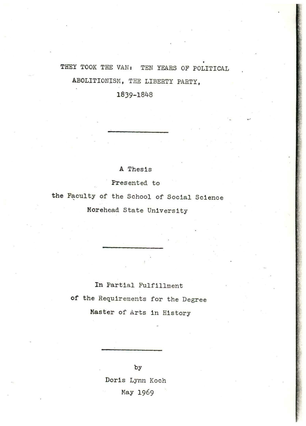 Ten Years of Political Abolitionism, the Liberty Party, 1839-1848