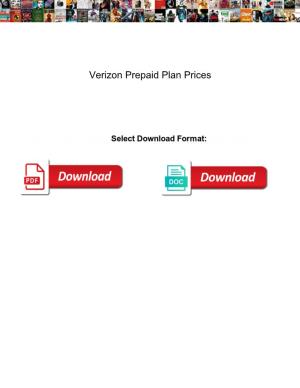 Verizon Prepaid Plan Prices